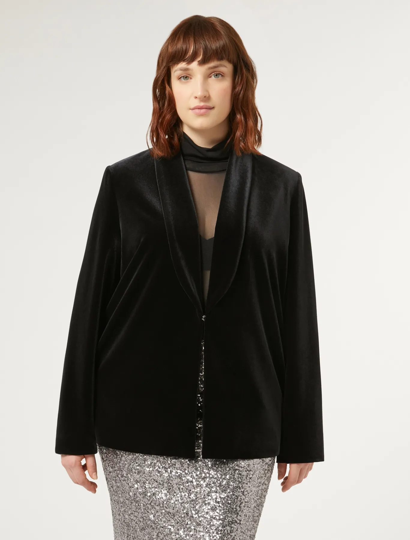 Marina Rinaldi Blazer en chenille stretch NOIR Outlet