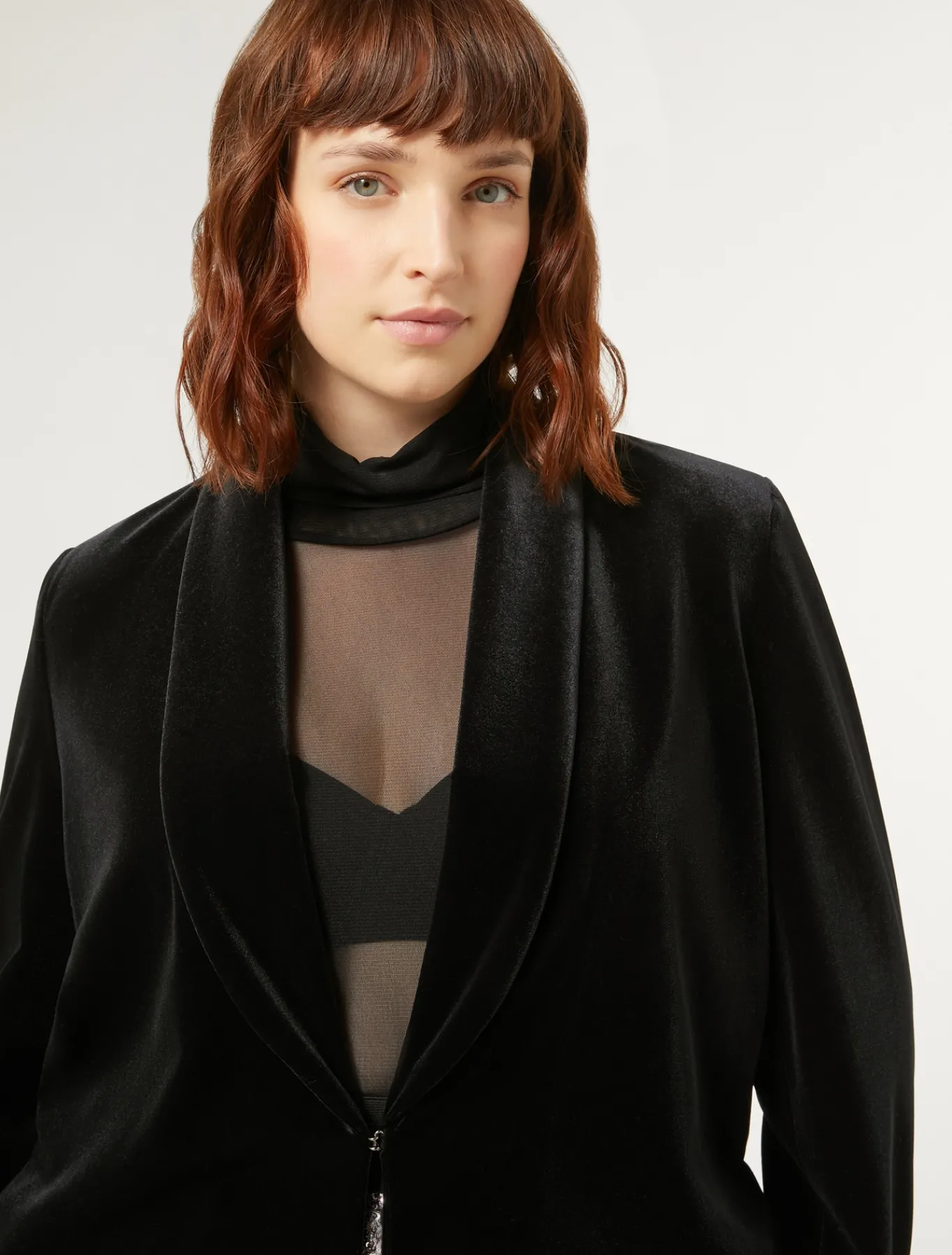 Marina Rinaldi Blazer en chenille stretch NOIR Outlet