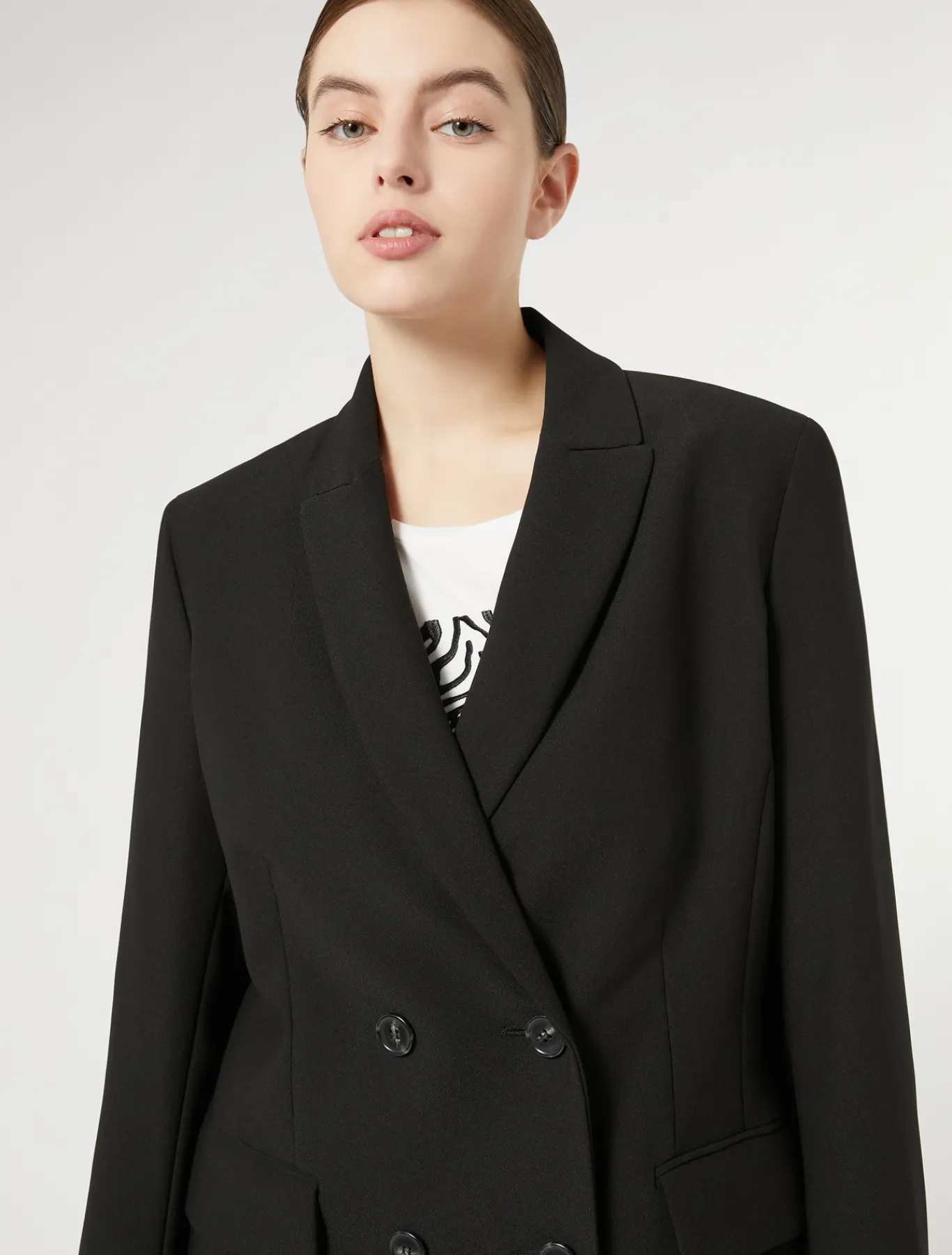 Marina Rinaldi Blazer en crêpe envers satin NOIR New