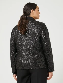 Marina Rinaldi Blazer en tissu technique et paillettes NOIR Online