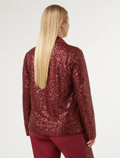 Marina Rinaldi Blazer en tissu technique et paillettes RUBIS Clearance
