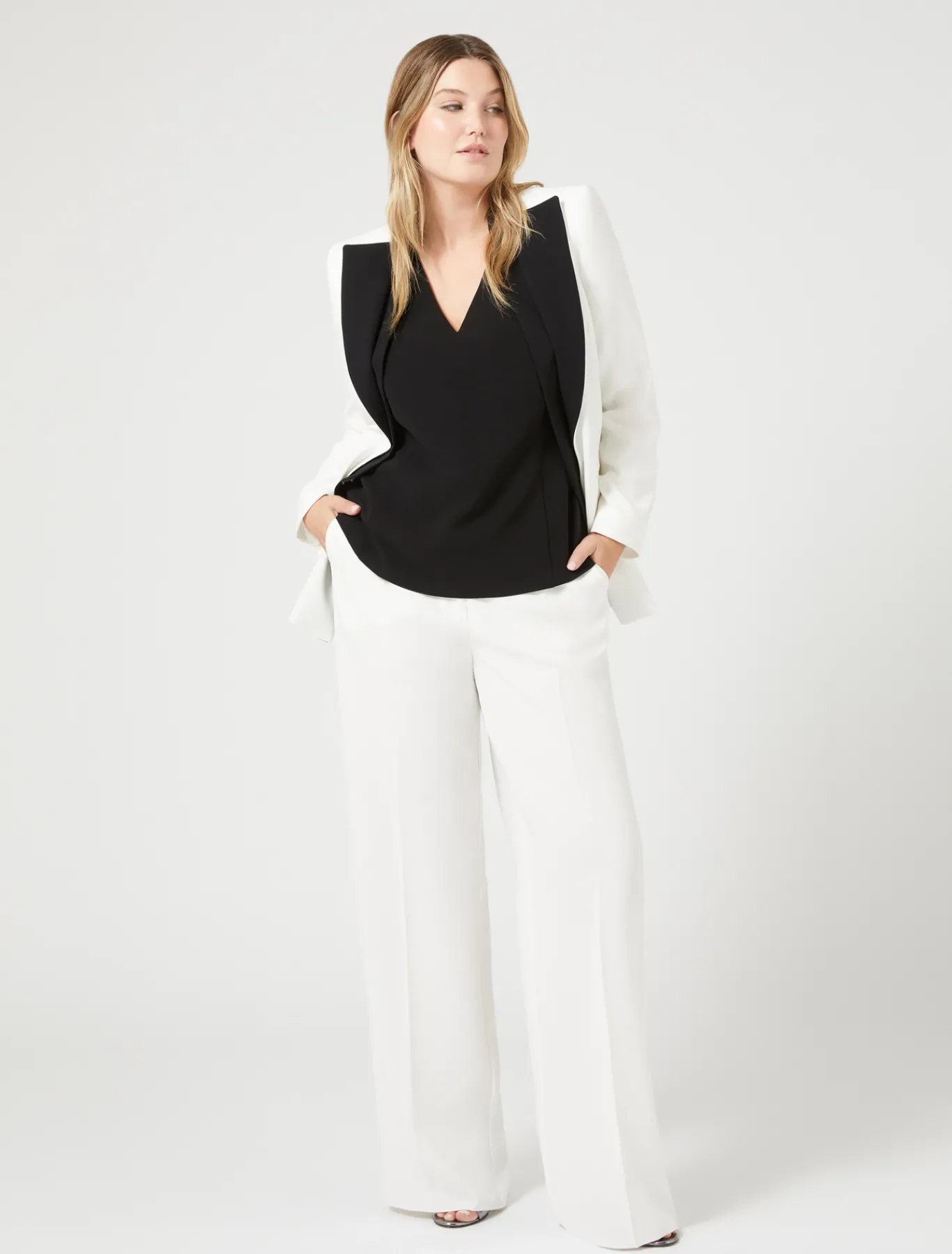 Marina Rinaldi Blazer en triacétate BLANC Clearance