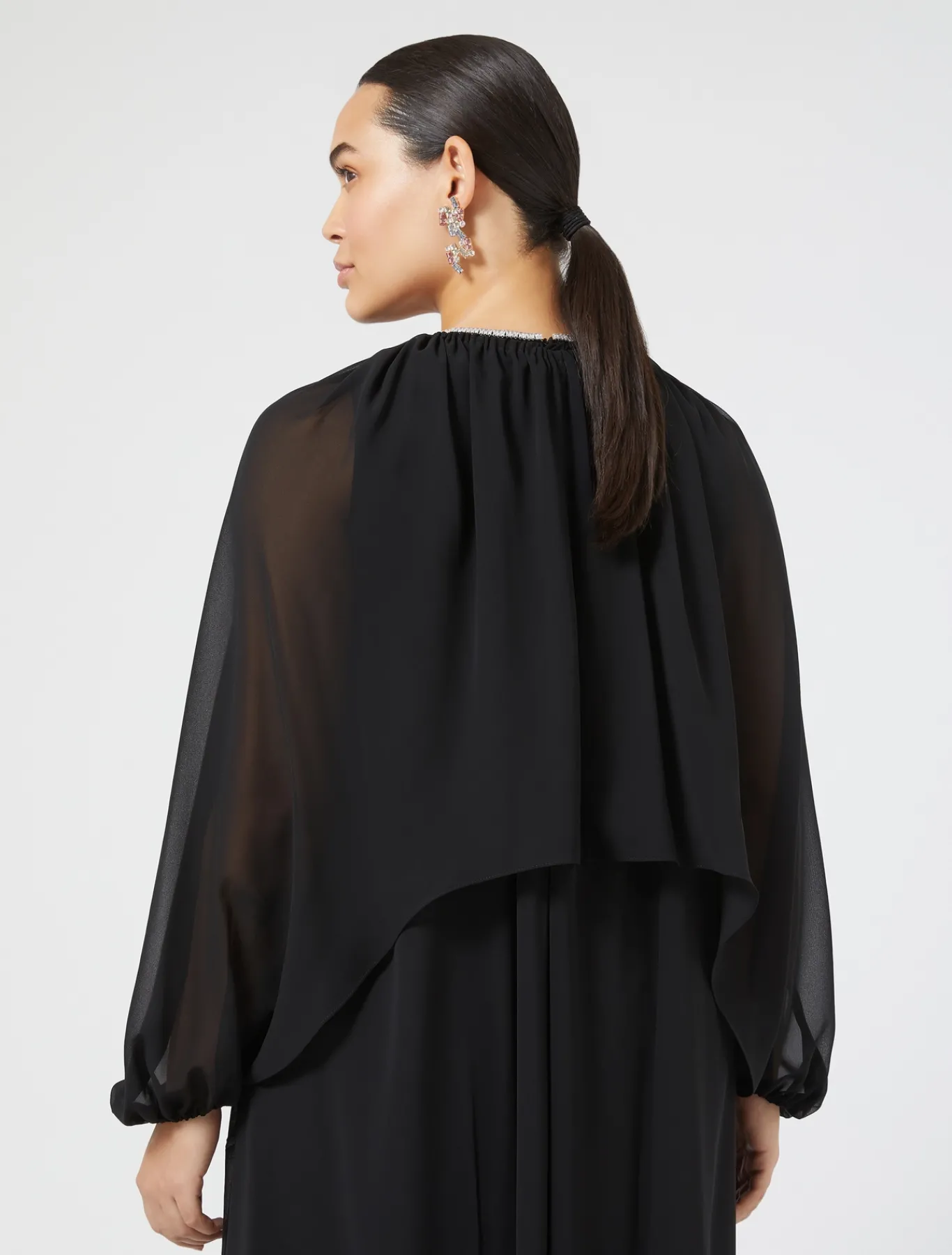 Marina Rinaldi Boléro en georgette NOIR Outlet