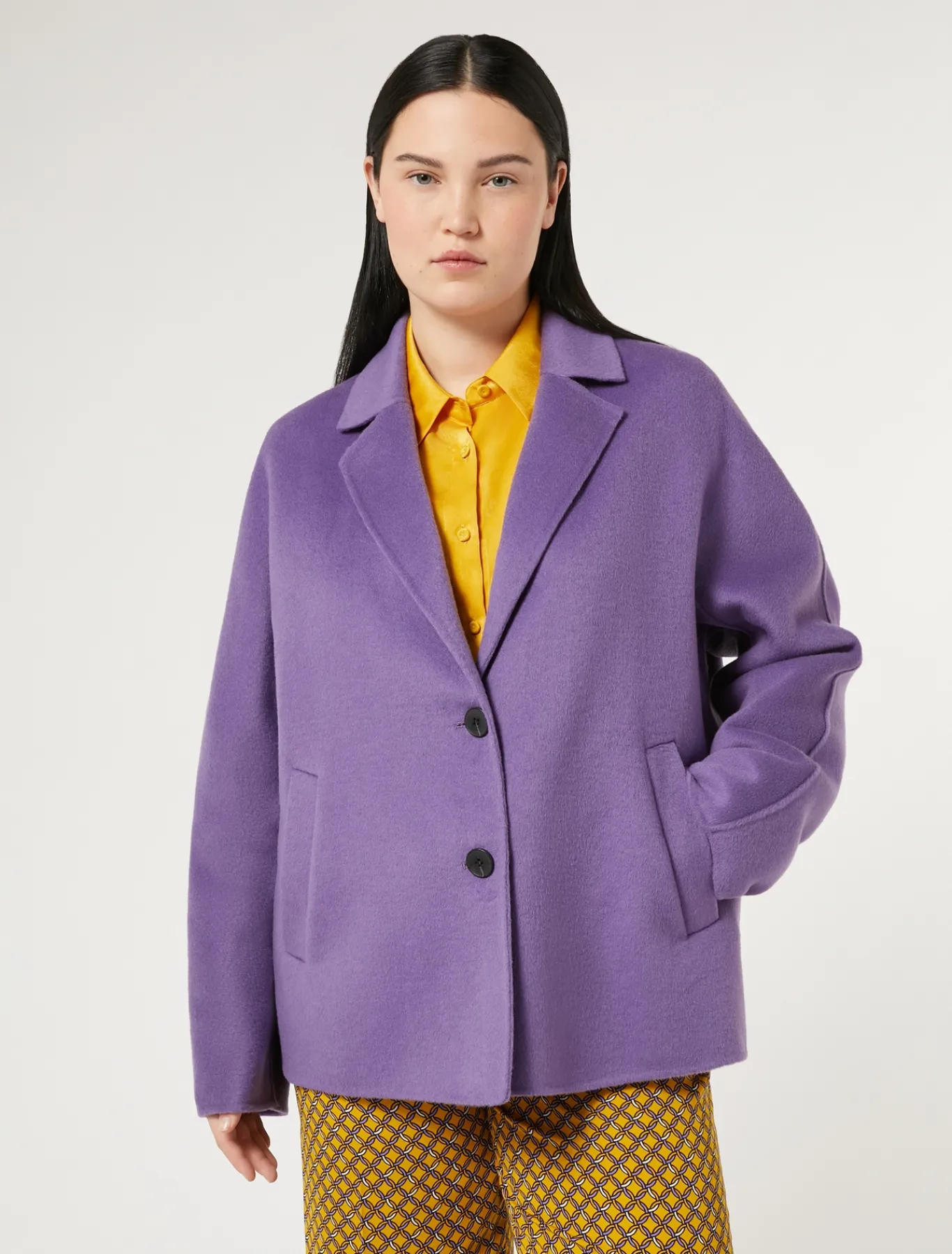 Marina Rinaldi Caban en double laine VIOLET Sale
