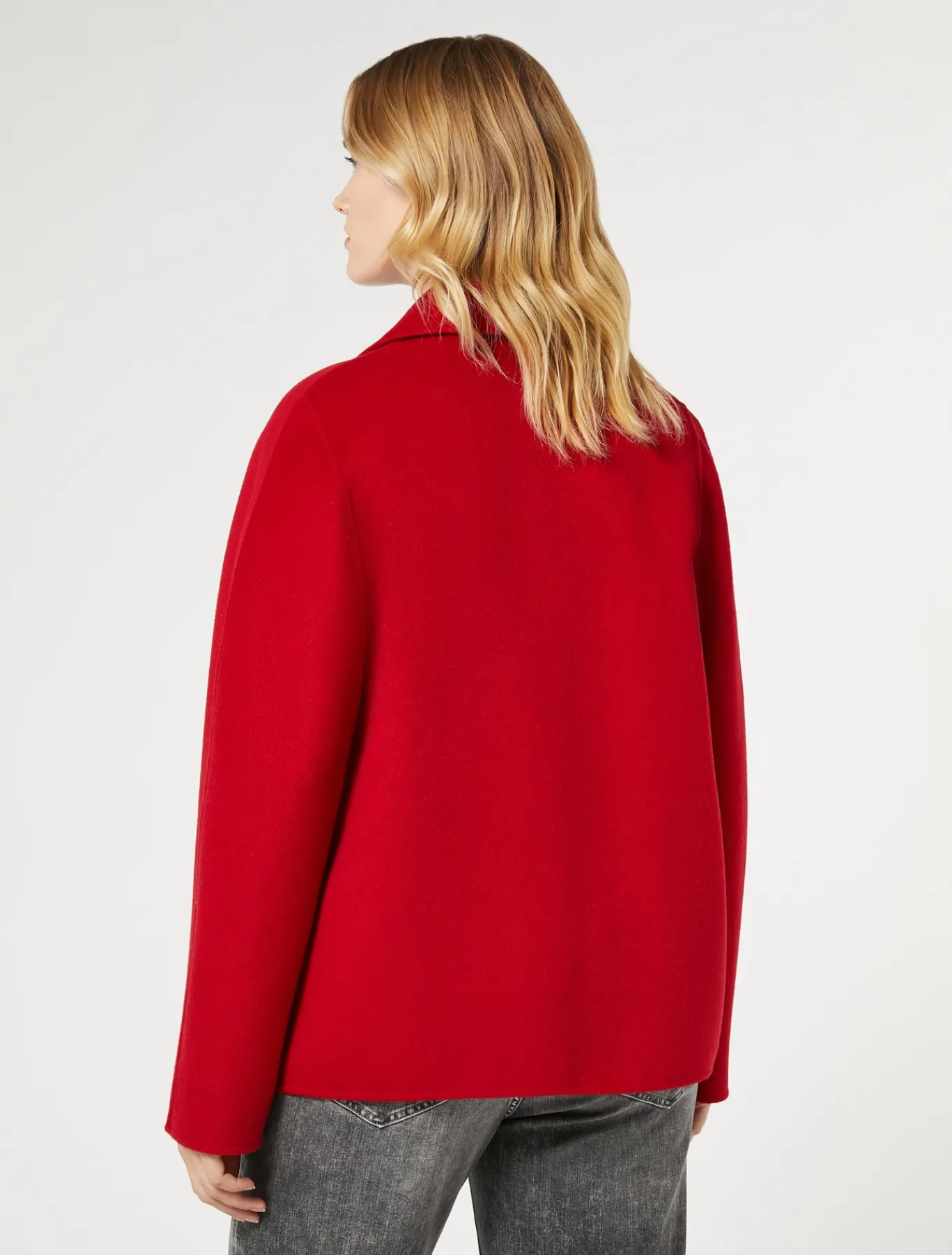 Marina Rinaldi Caban en double laine ROUGE Hot