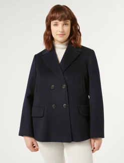 Marina Rinaldi Caban en drap de laine BLEUNUIT Outlet