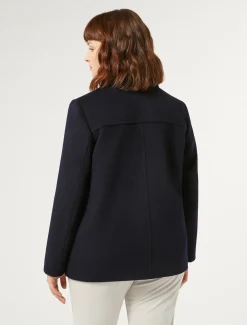 Marina Rinaldi Caban en drap de laine BLEUNUIT Outlet
