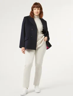 Marina Rinaldi Caban en drap de laine BLEUNUIT Outlet