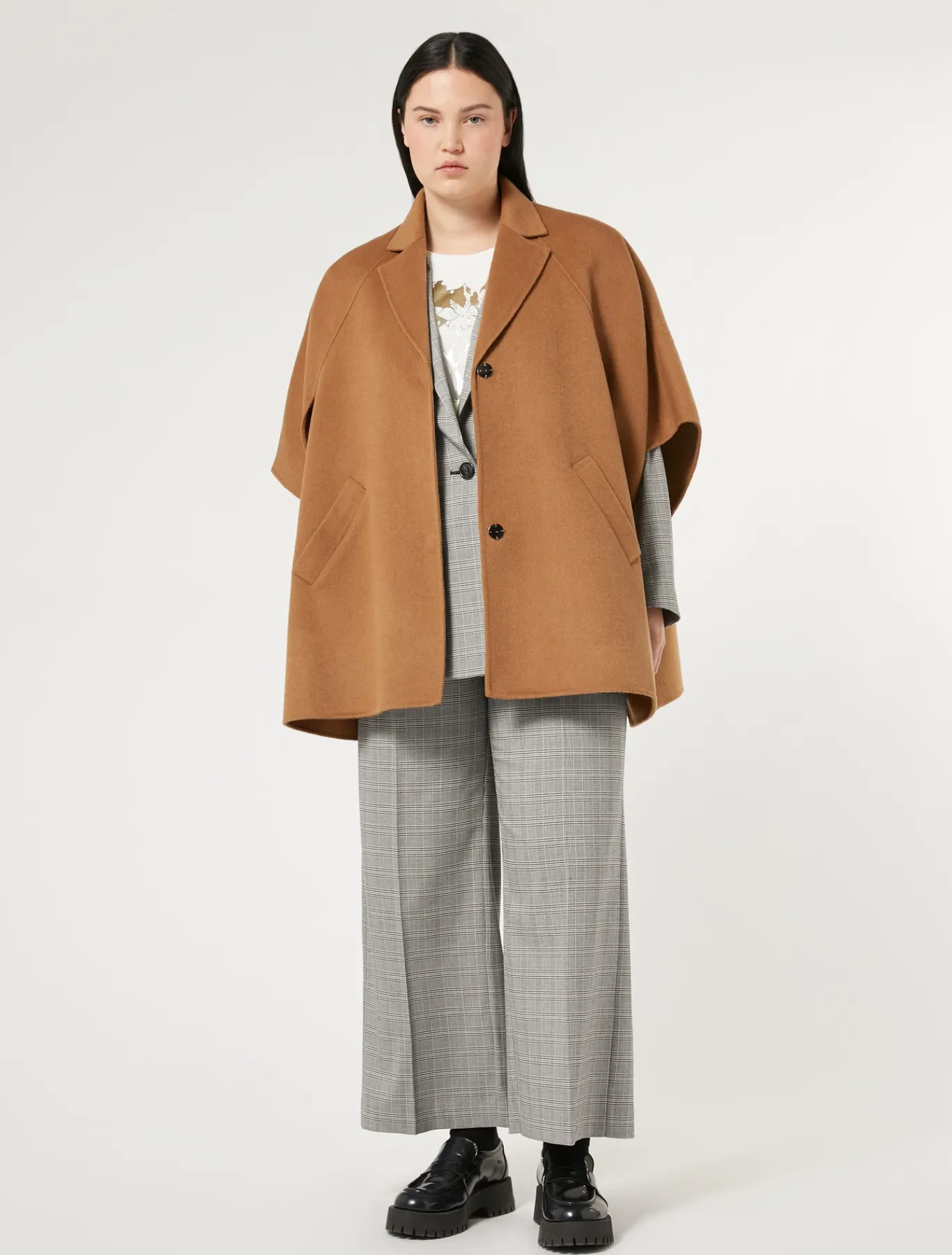 Marina Rinaldi Cape en double laine BISCUIT Best