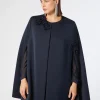 Marina Rinaldi Cape en duchesse avec broderie BLEUNUIT Best