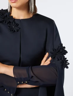 Marina Rinaldi Cape en duchesse avec broderie BLEUNUIT Best