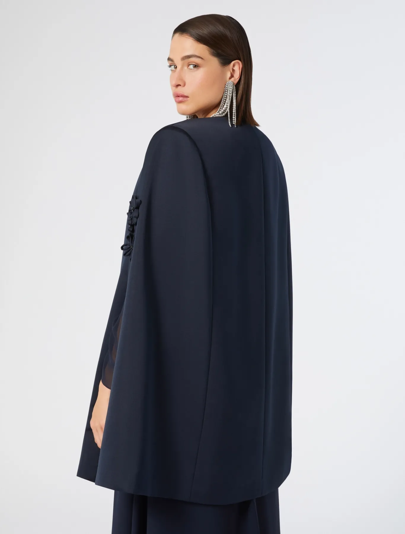 Marina Rinaldi Cape en duchesse avec broderie BLEUNUIT Best