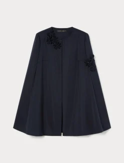 Marina Rinaldi Cape en duchesse avec broderie BLEUNUIT Best