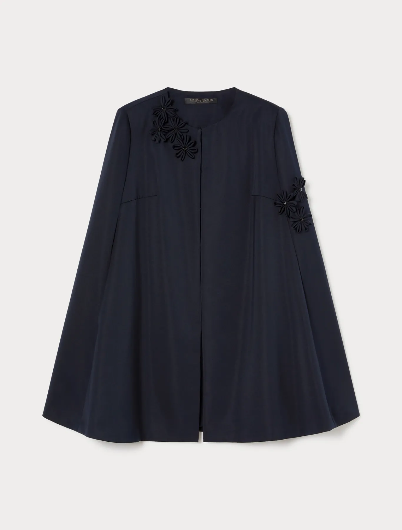 Marina Rinaldi Cape en duchesse avec broderie BLEUNUIT Best