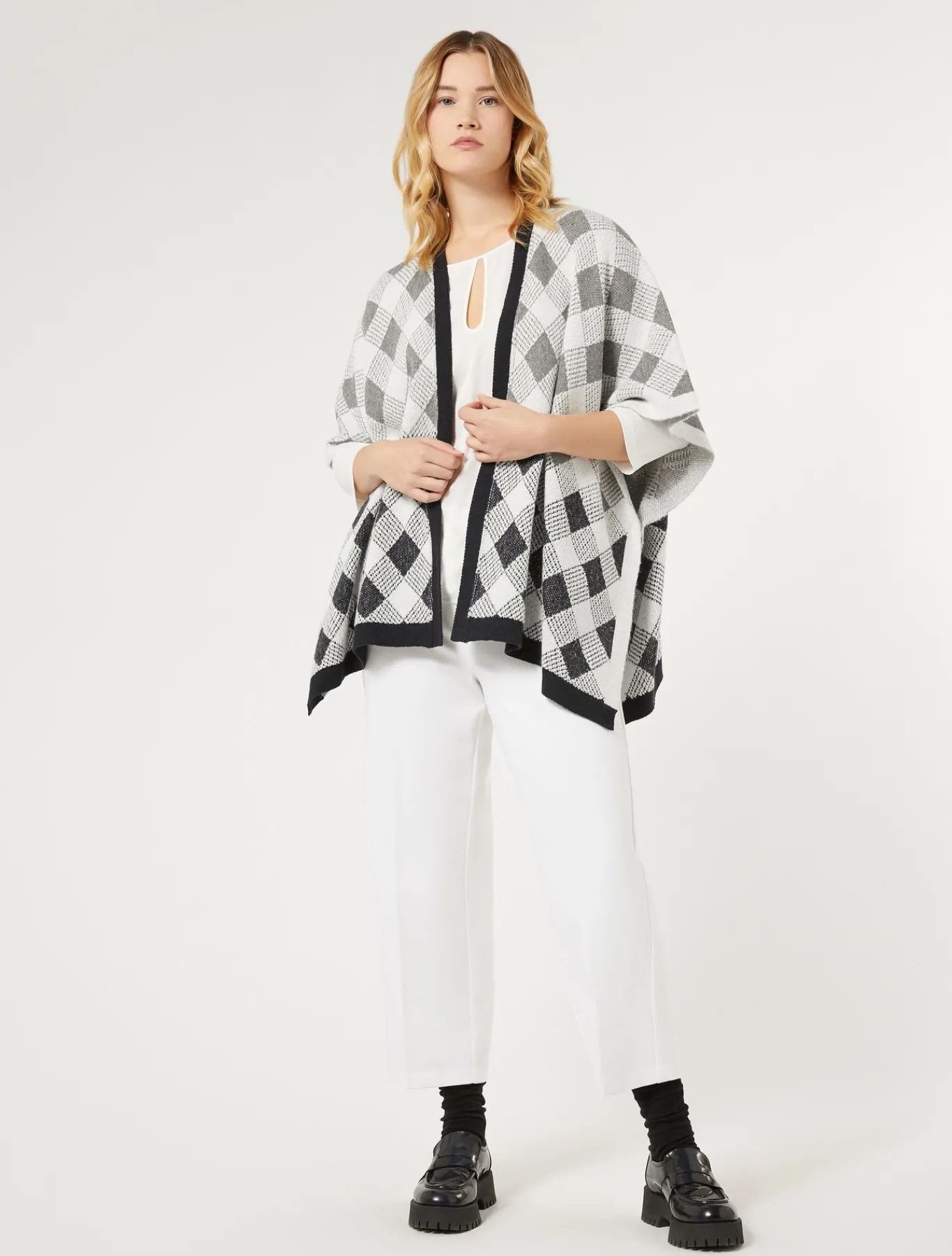 Marina Rinaldi Cape en jacquard piqué GRISMOYEN Online