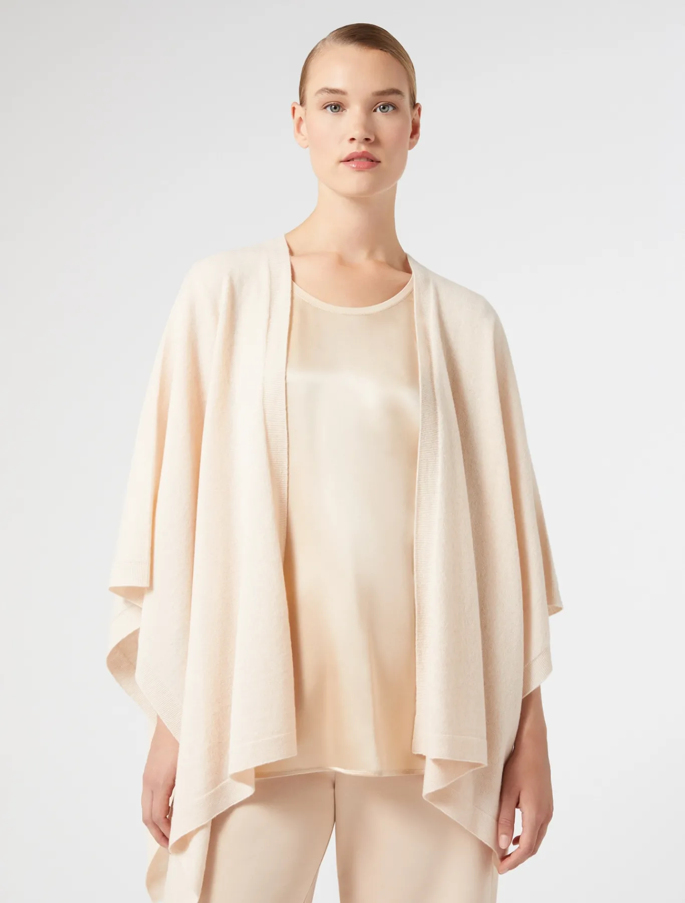 Marina Rinaldi Cape en laine cardée POUDRE Fashion