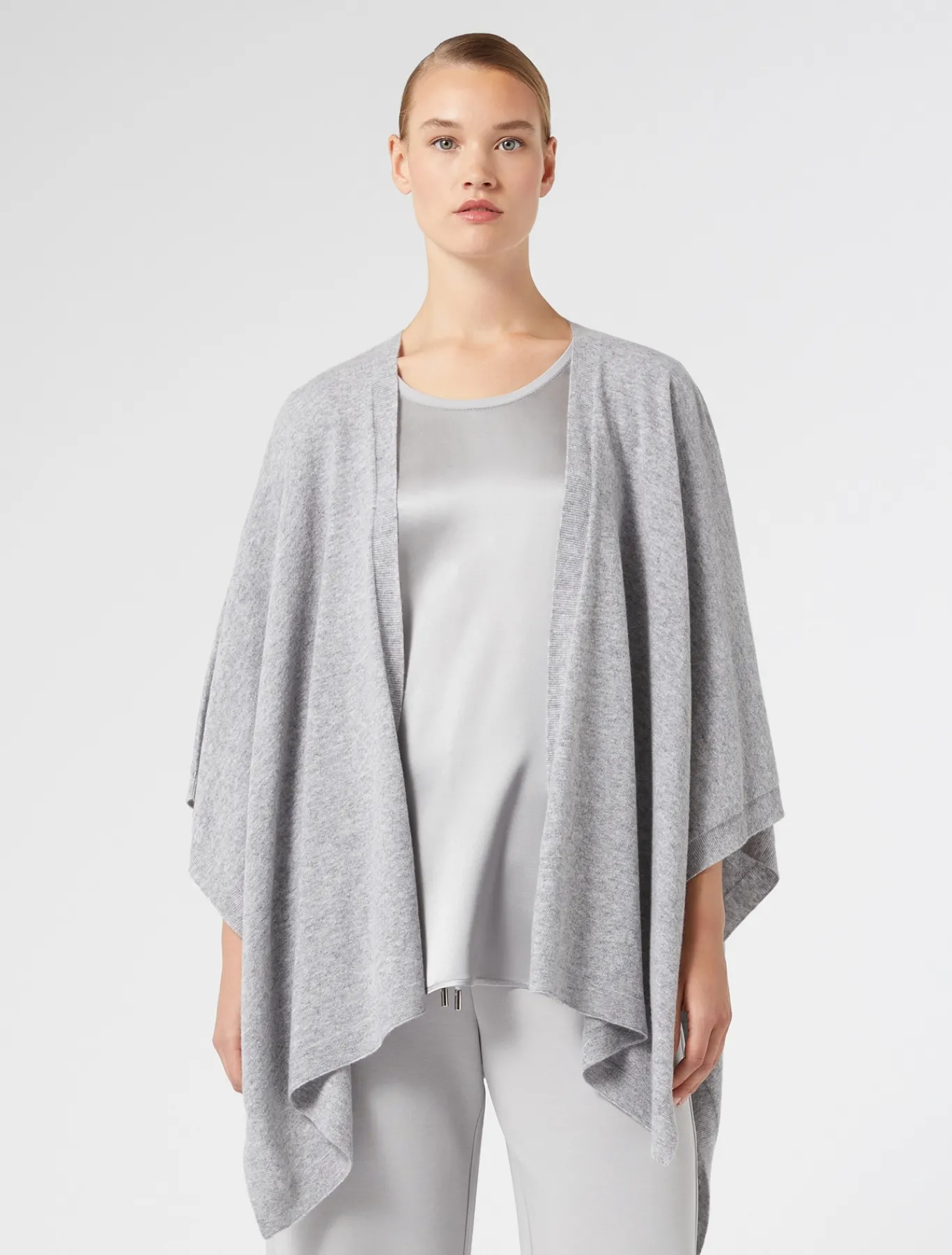 Marina Rinaldi Cape en laine cardée GRISCLAIR Clearance