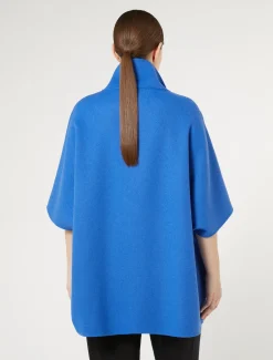 Marina Rinaldi Cape en laine double mélangée BLEU Sale