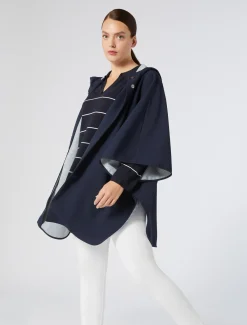 Marina Rinaldi Cape en toile et jersey mélangés BLEUNUIT Fashion