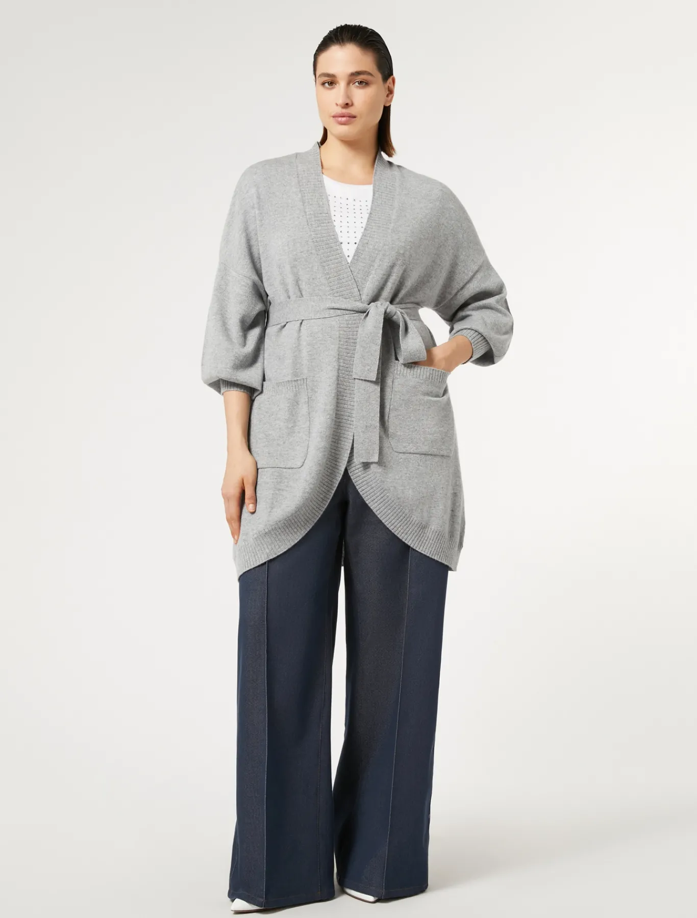 Marina Rinaldi Cardigan en cachemire GRISMOYEN Clearance