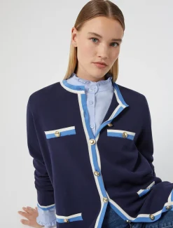 Marina Rinaldi Cardigan en coton modal BLEU Hot