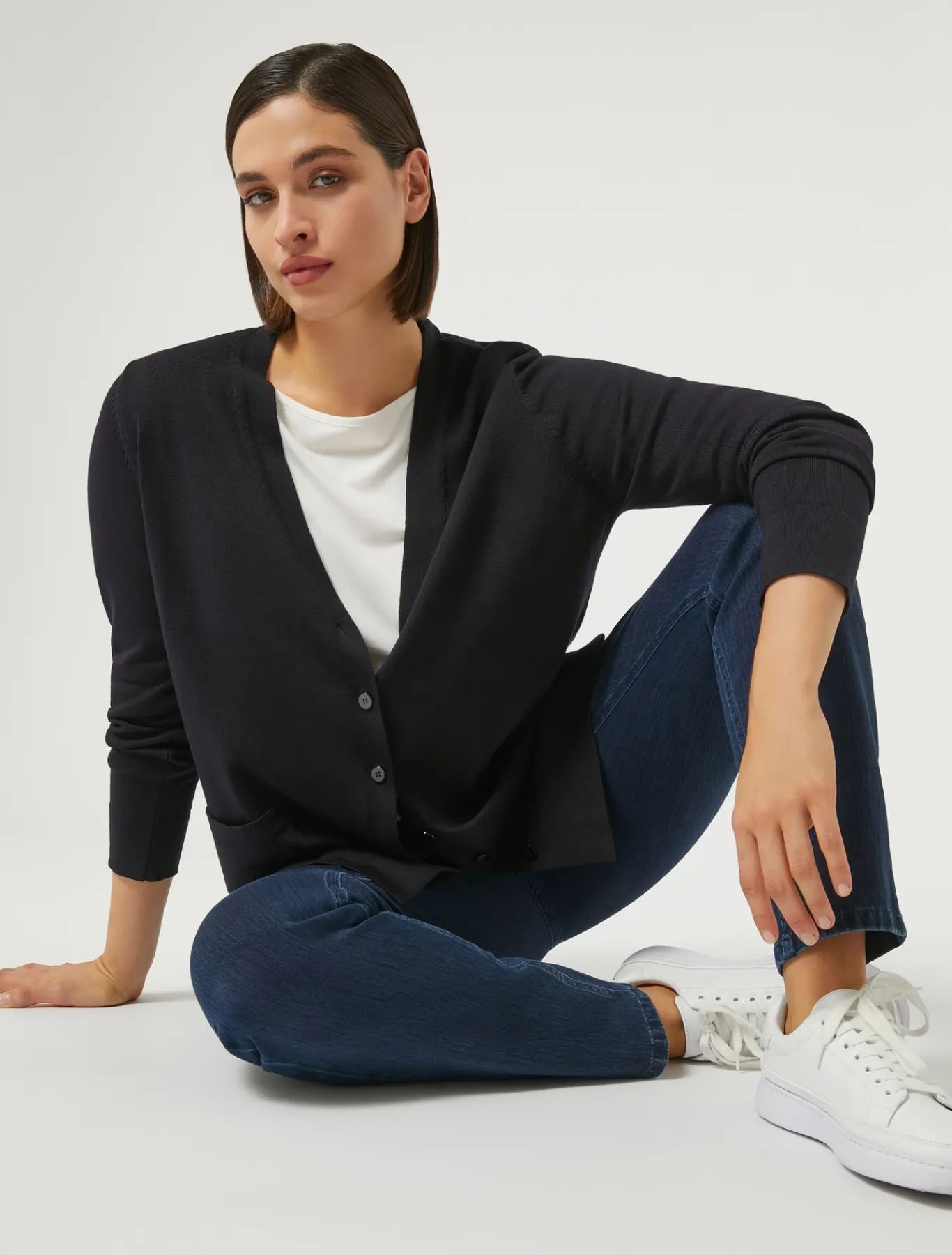 Marina Rinaldi Cardigan en laine BLEUNUIT Sale