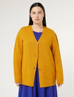 Marina Rinaldi Cardigan en laine doule MOUTARDE Best