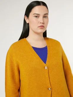 Marina Rinaldi Cardigan en laine doule MOUTARDE Best