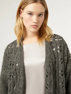Marina Rinaldi Cardigan en laine et lurex GRISFONCE Clearance