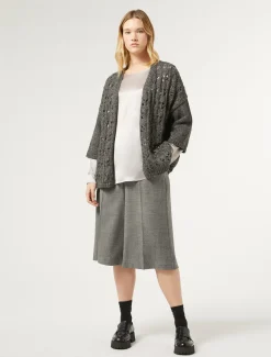 Marina Rinaldi Cardigan en laine et lurex GRISFONCE Clearance