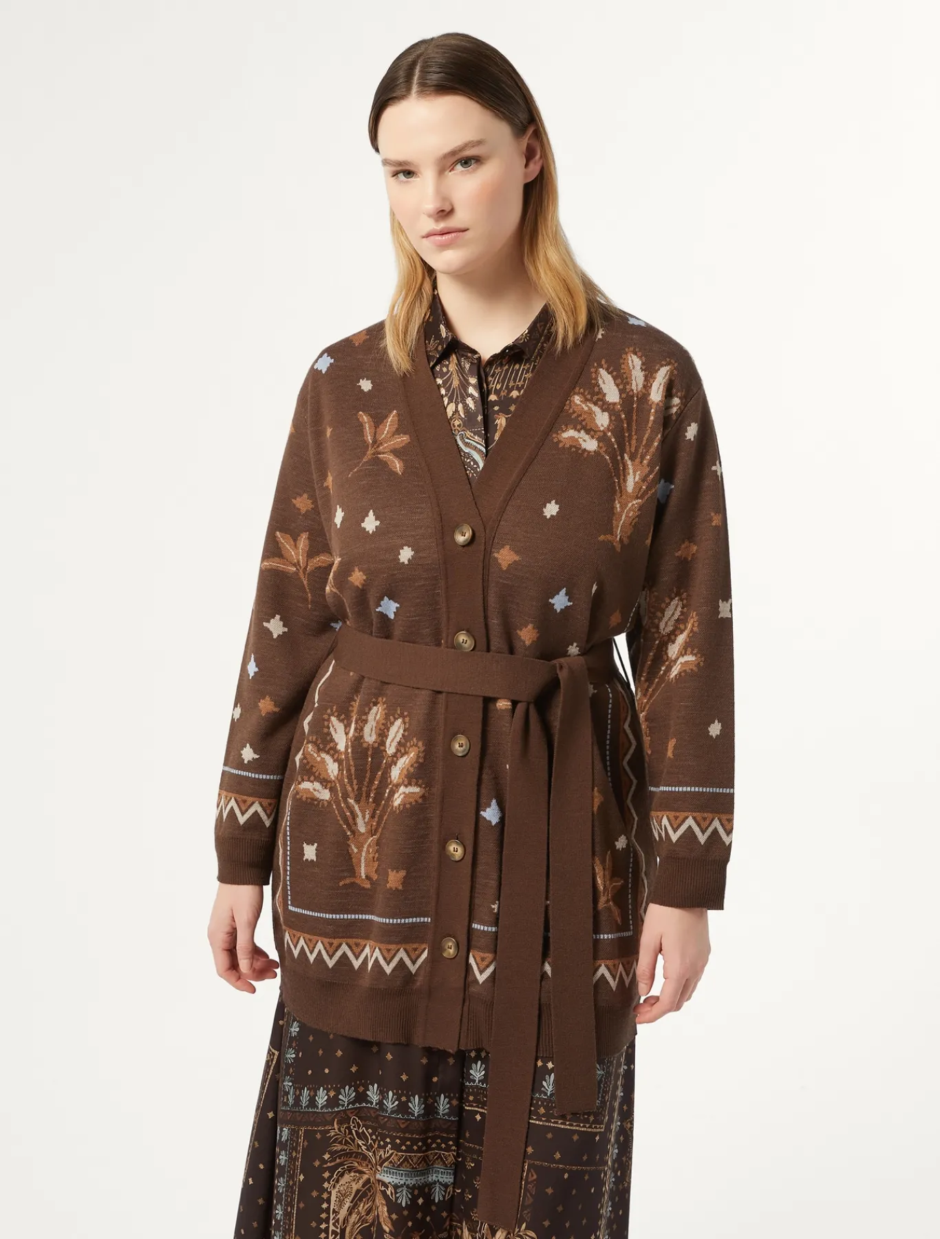 Marina Rinaldi Cardigan en laine mélangée BRUN Clearance