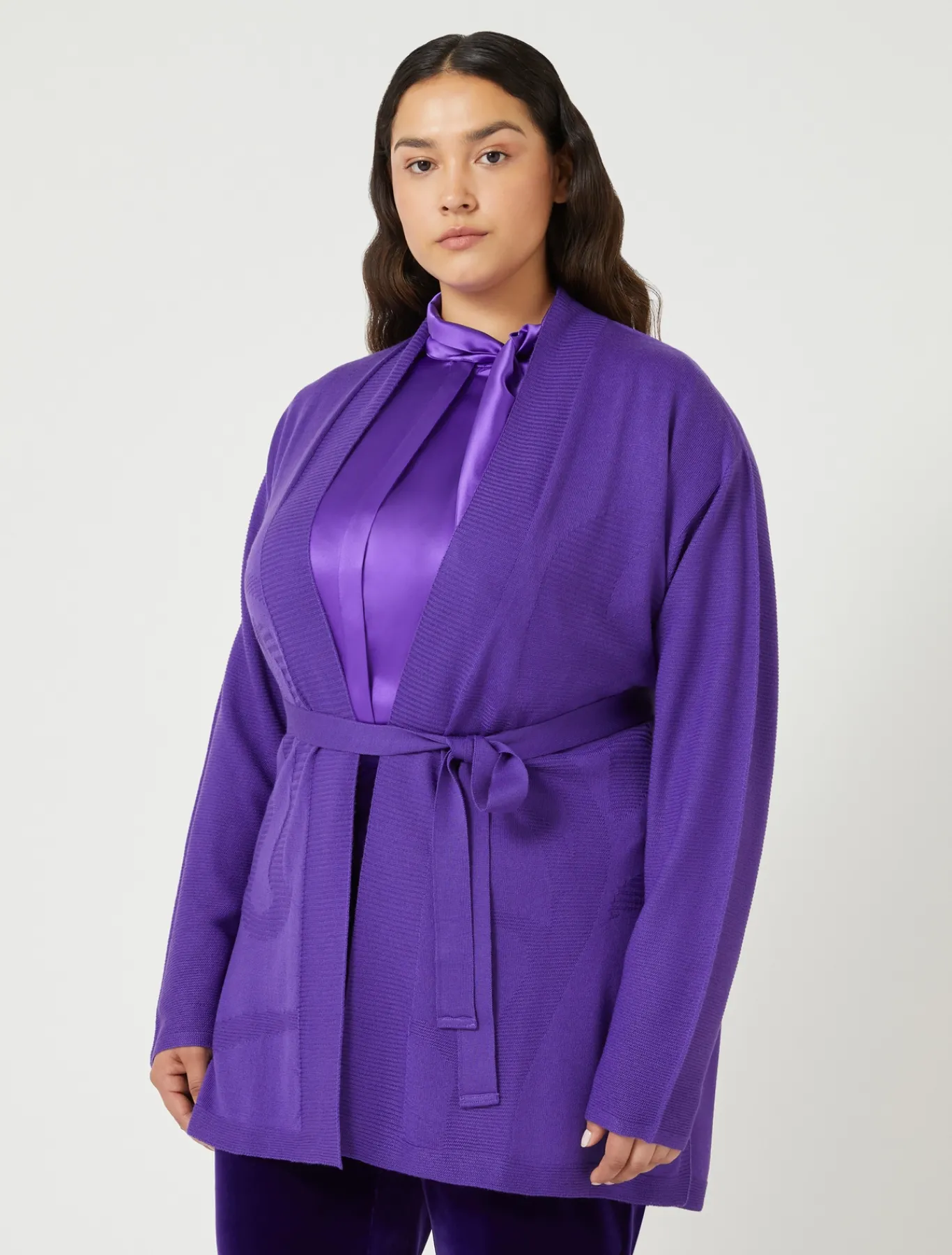 Marina Rinaldi Cardigan en laine mélangée VIOLET Hot