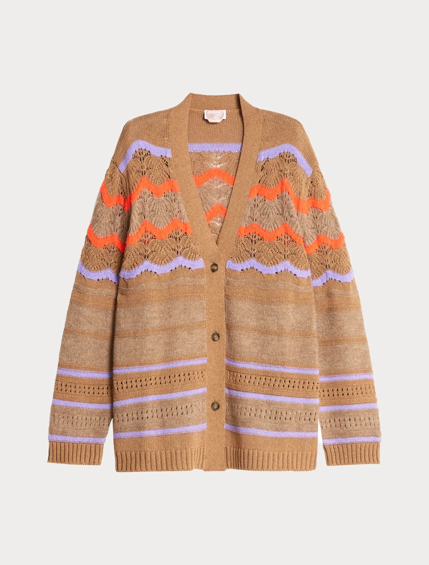 Marina Rinaldi Cardigan en laine mélangée NOISETTE Sale