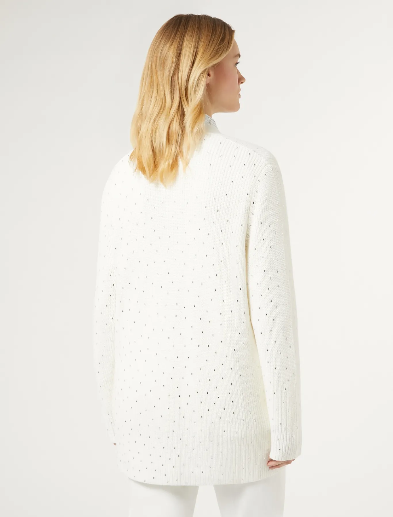 Marina Rinaldi Cardigan en laine mélangée avec strass BLANC Hot