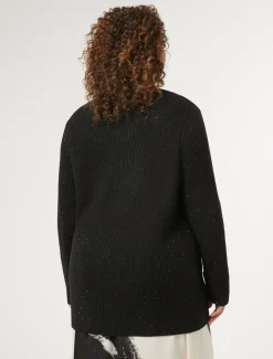 Marina Rinaldi Cardigan en laine mélangée avec strass NOIR Discount