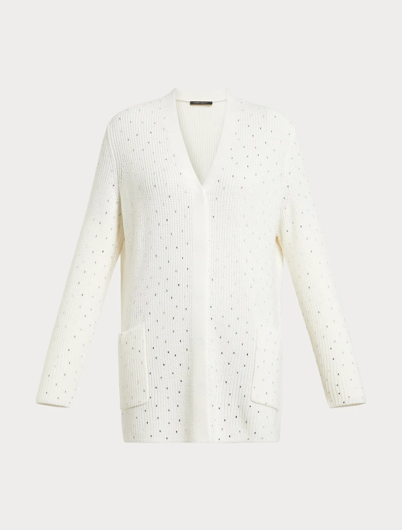Marina Rinaldi Cardigan en laine mélangée avec strass BLANC Hot