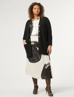 Marina Rinaldi Cardigan en laine mélangée avec strass NOIR Discount