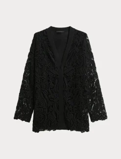 Marina Rinaldi Cardigan en maille avec broderie NOIR Discount