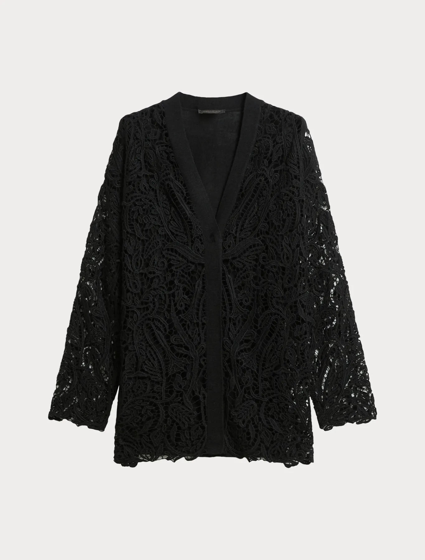 Marina Rinaldi Cardigan en maille avec broderie NOIR Discount