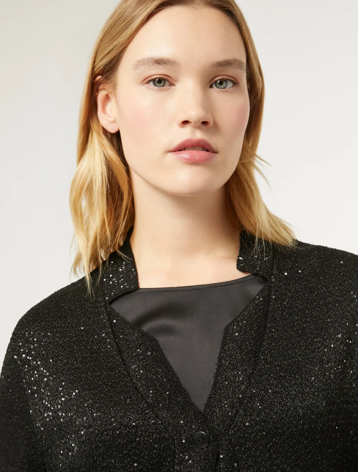 Marina Rinaldi Cardigan en maille avec paillettes NOIR Sale