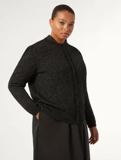 Marina Rinaldi Cardigan en mélange de laine et lurex NOIR Clearance
