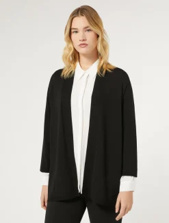 Marina Rinaldi Cardigan en viscose stretch crêpe NOIR Outlet