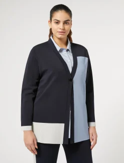 Marina Rinaldi Cardigan en viscose stretch BLEUNUIT Clearance
