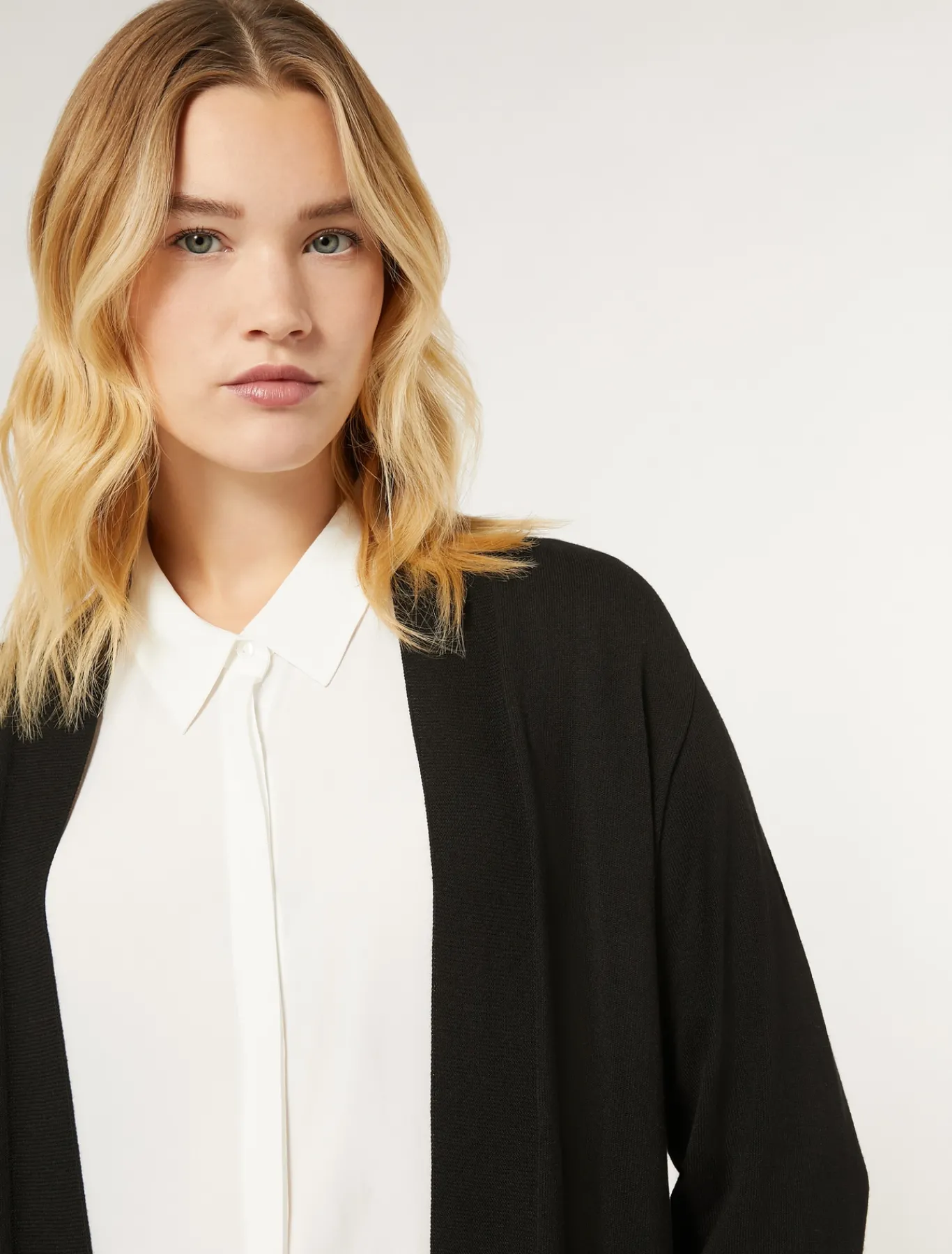 Marina Rinaldi Cardigan en viscose stretch crêpe NOIR Outlet