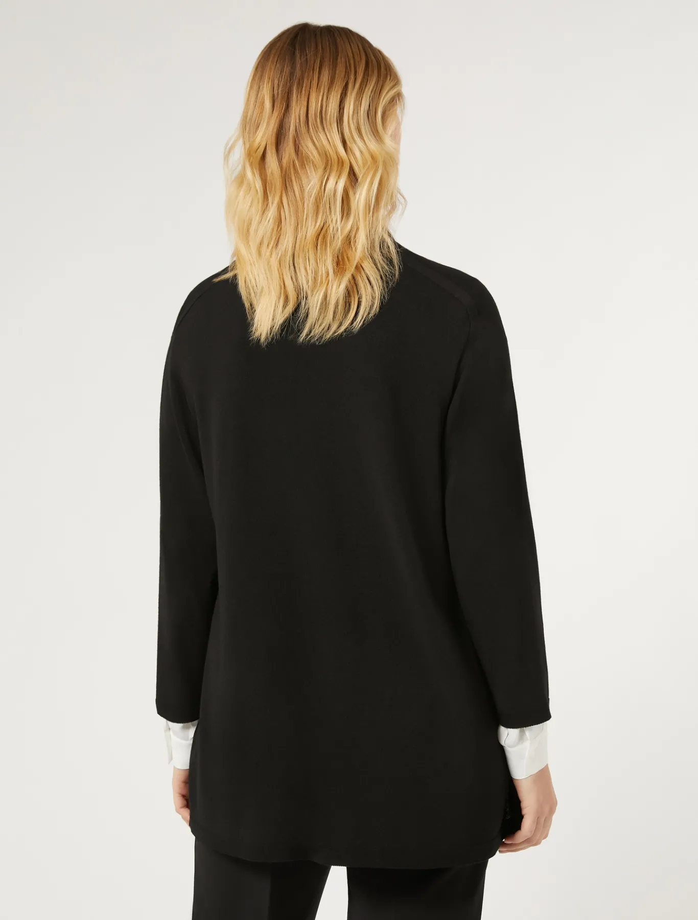 Marina Rinaldi Cardigan en viscose stretch crêpe NOIR Outlet