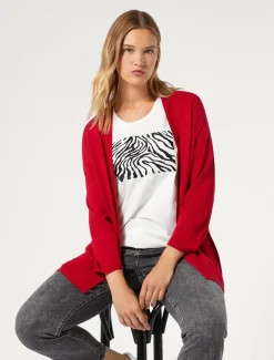Marina Rinaldi Cardigan en viscose stretch crêpe ROUGE New