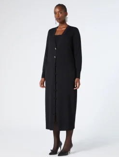 Marina Rinaldi Cardigan long en viscose NOIR Outlet