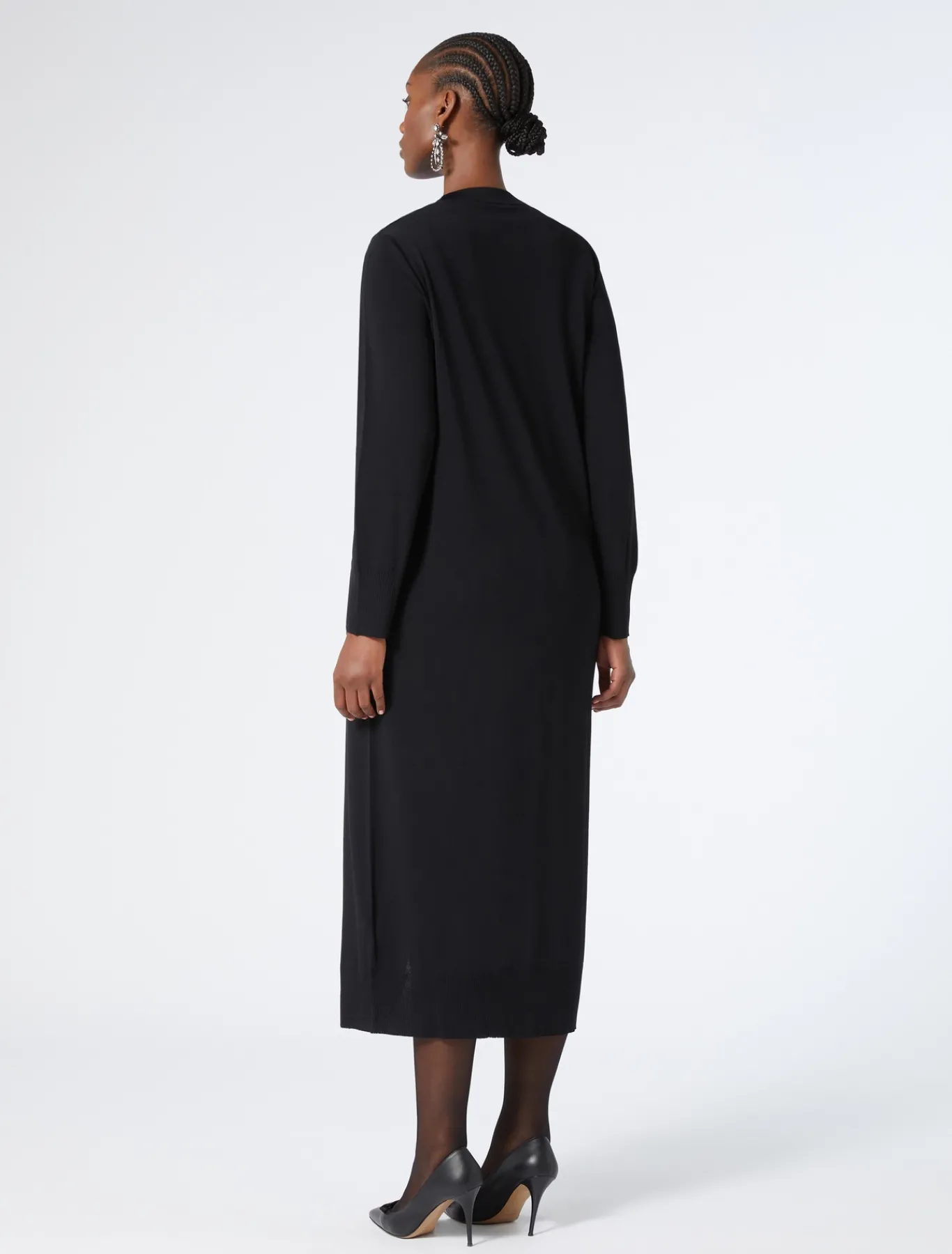 Marina Rinaldi Cardigan long en viscose NOIR Outlet