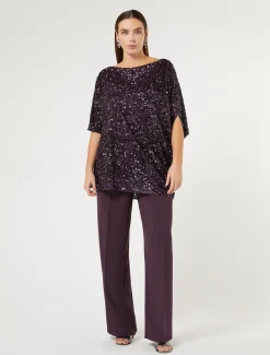 Marina Rinaldi Chemise à paillettes BORDEAUX Fashion