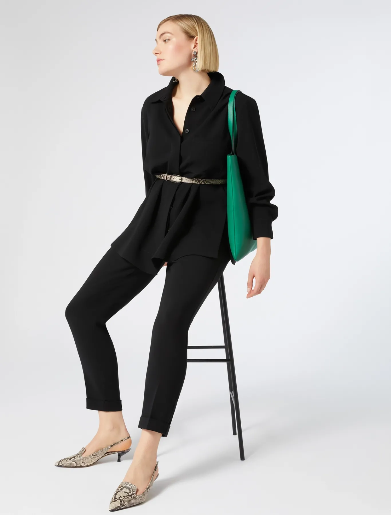 Marina Rinaldi Chemise en cady triacétate NOIR Outlet